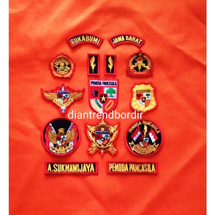 satu set bordir atribut pemuda pancasila