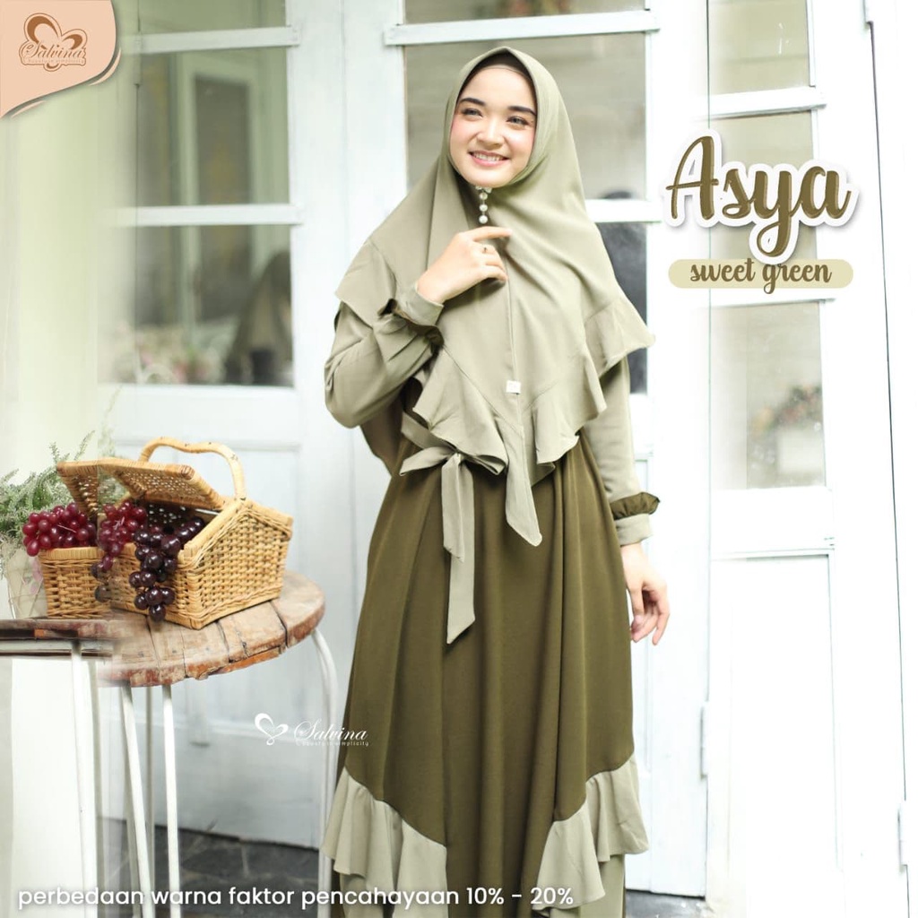 Salvina Hijab Gamis Asya Quality Premium Syari'i Dress - One Set Khimar