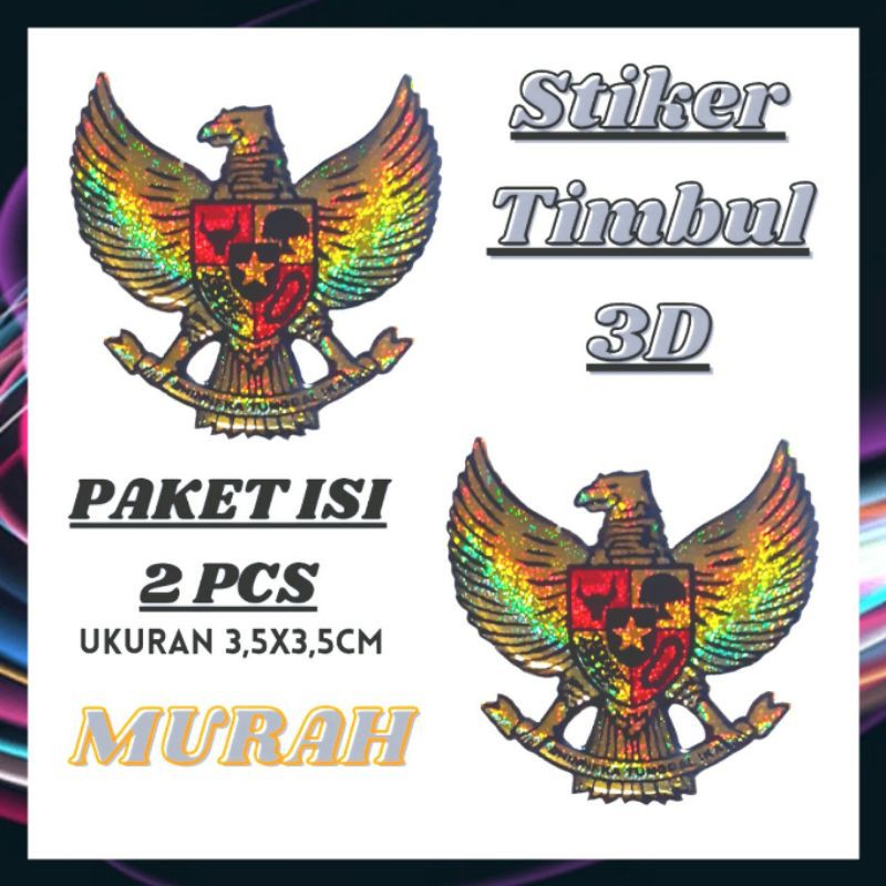 

Stiker motor cutting timbul sticker Lambang Garuda di Dada setiker hp laptop paket isi 2pcs murah G02