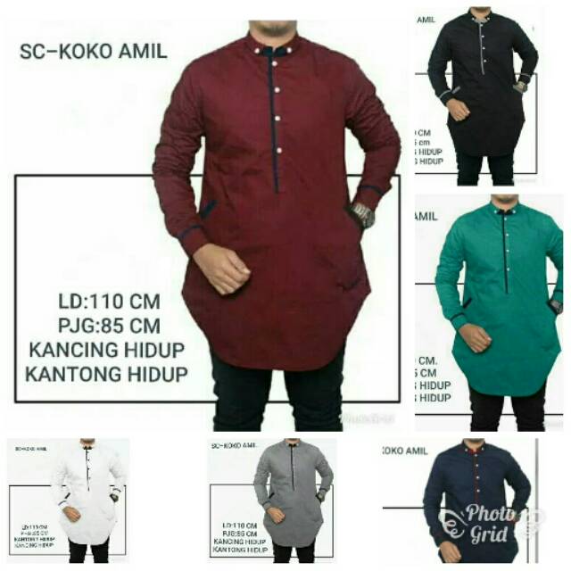 Koko Amil /Fashion muslim pria baju koko cowok baju koko lebaran pria muslim