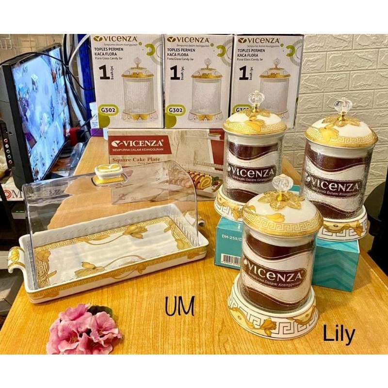 Vicenza Set Wadah Kue dan Toples