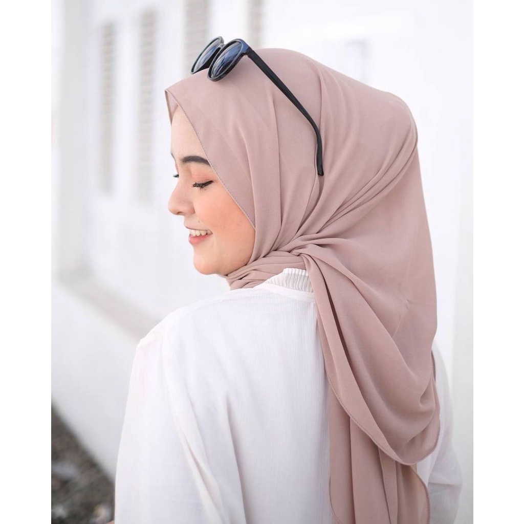 (COD) Pashmina Oval Ceruty Babydoll Premium /  square shawl curvee / hijab malay 180cm