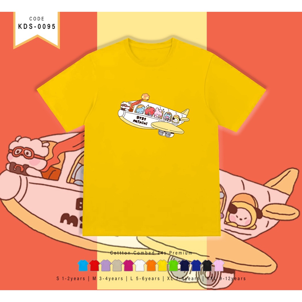 KAOS ANAK / BAJU ATASAN ANAK UNISEX SANTAI / PLANE / COMBED / CUSTOM TEE TERMURAH