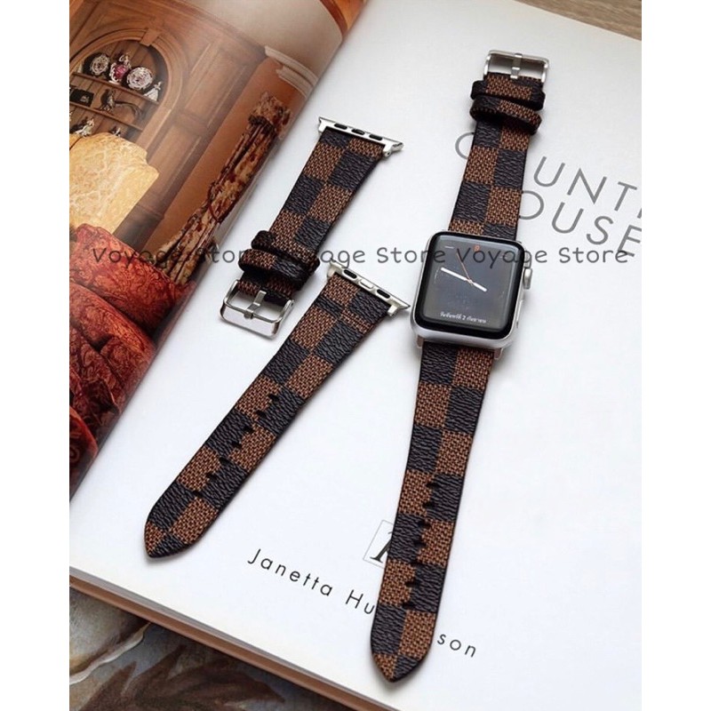 Strap samsung fitbit versa 2 lv pattern kulit leather tali jam 22mm branded lite fashion wanita