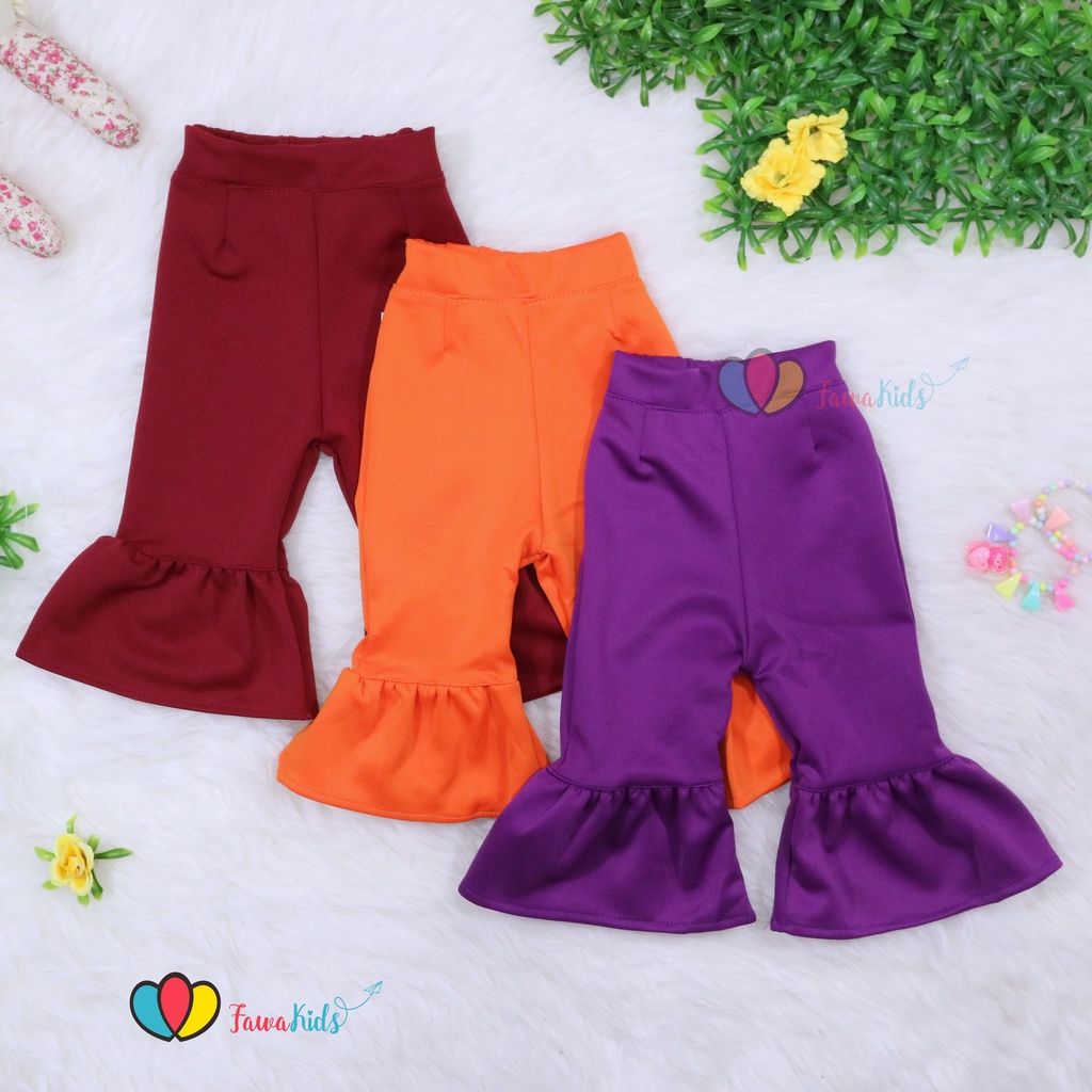 Trumpet Polos 1-7 Tahun / Celana Cutbray Adem Anak Perempuan Legging Cewek Modis Girl Lucu Panjang