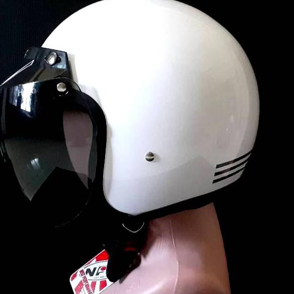 Ready HELM BOGO DEWASA  MERK NPN RETRO BOGO keren HALF FACE HITAM POLOS he DOFF NON KULIT half face