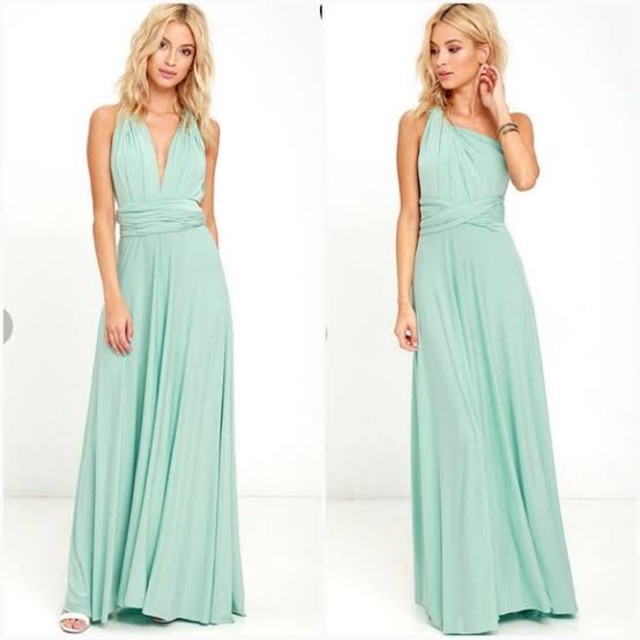 Multiway dress convertible infinity maxi long party dress mint tosca bride bridesmaid wedding