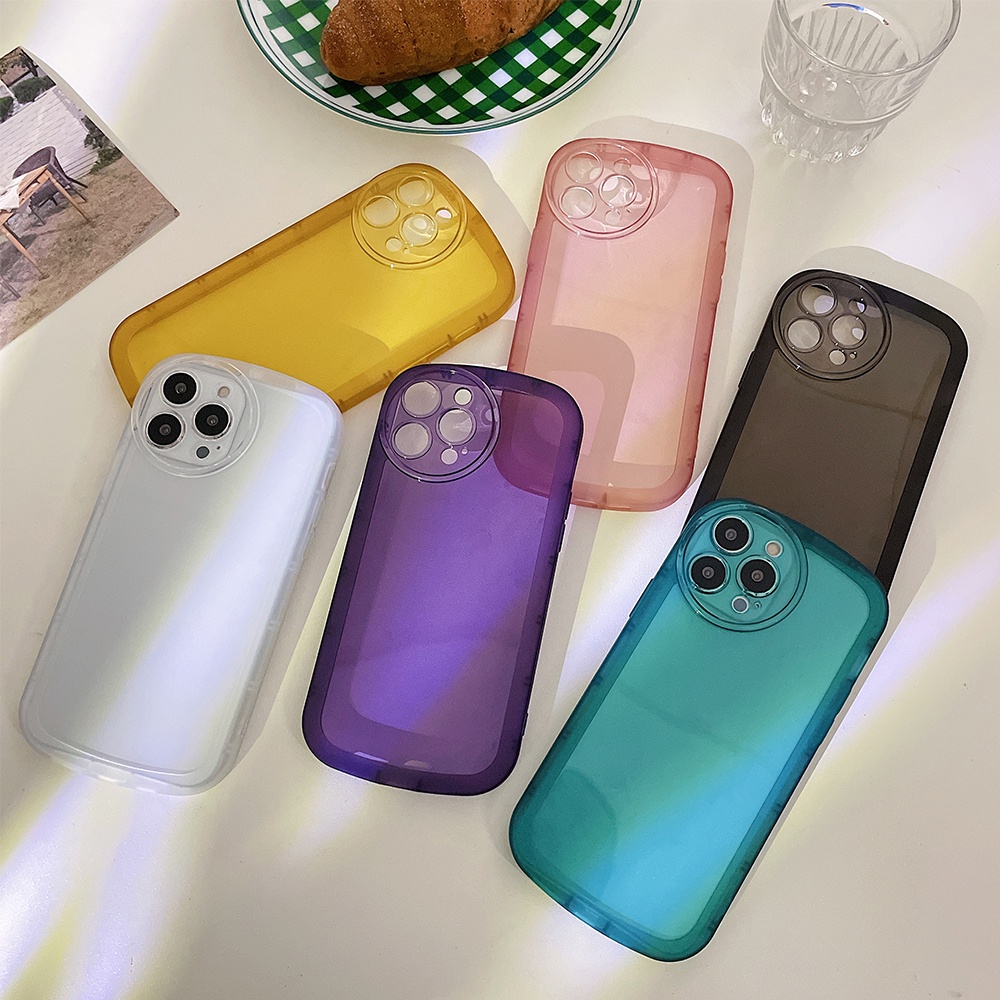 Soft Case TPU Shockproof Warna Permen Macaron Cover iPhone 14 13 12 11 Pro Max X XR Xs Max 7 8 Plus SE