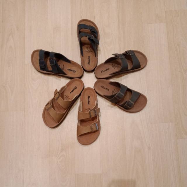 Sandal bata  pria slop original, bahan kulit