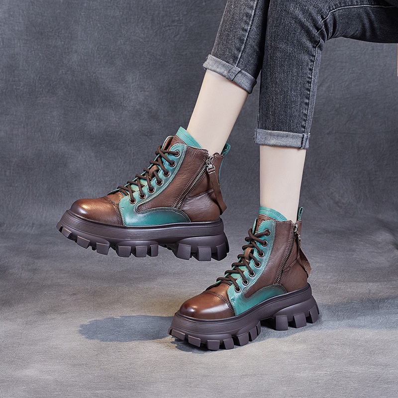 Martin Boot Cewek Wanita Kulit Asli Tebal Bawah Inggris Martin Boots Wanita  Buatan Tangan Kulit Sep