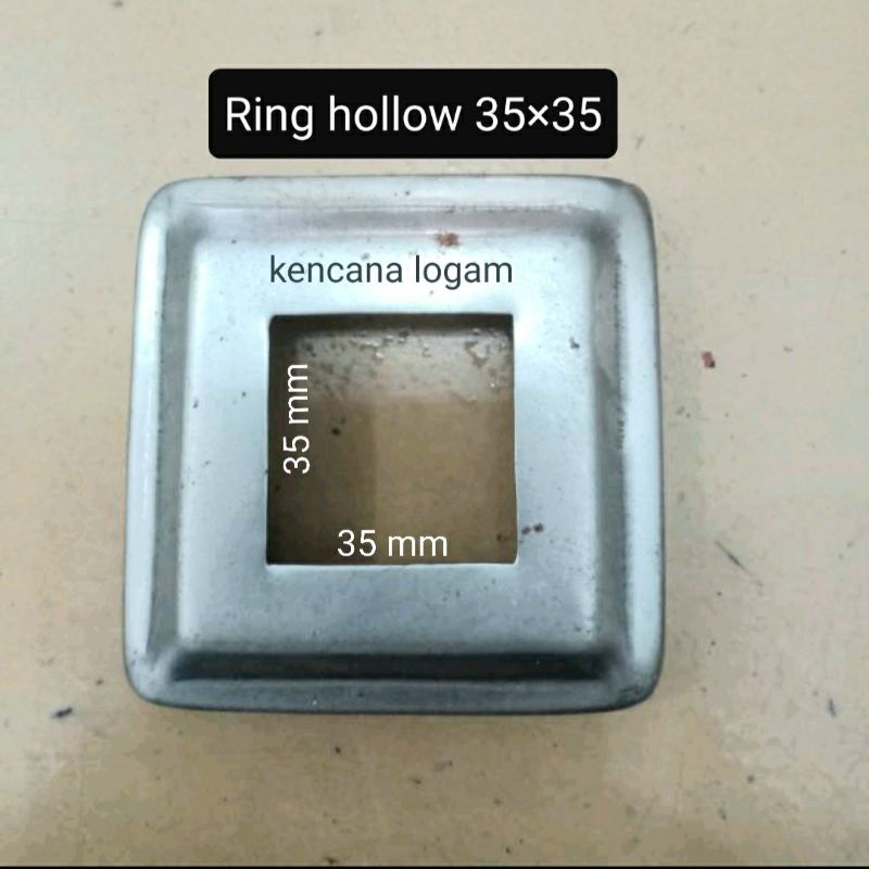 Ring hollow 35×35 mm body lebar tapak hollow minimalis ornamen pagar besi
