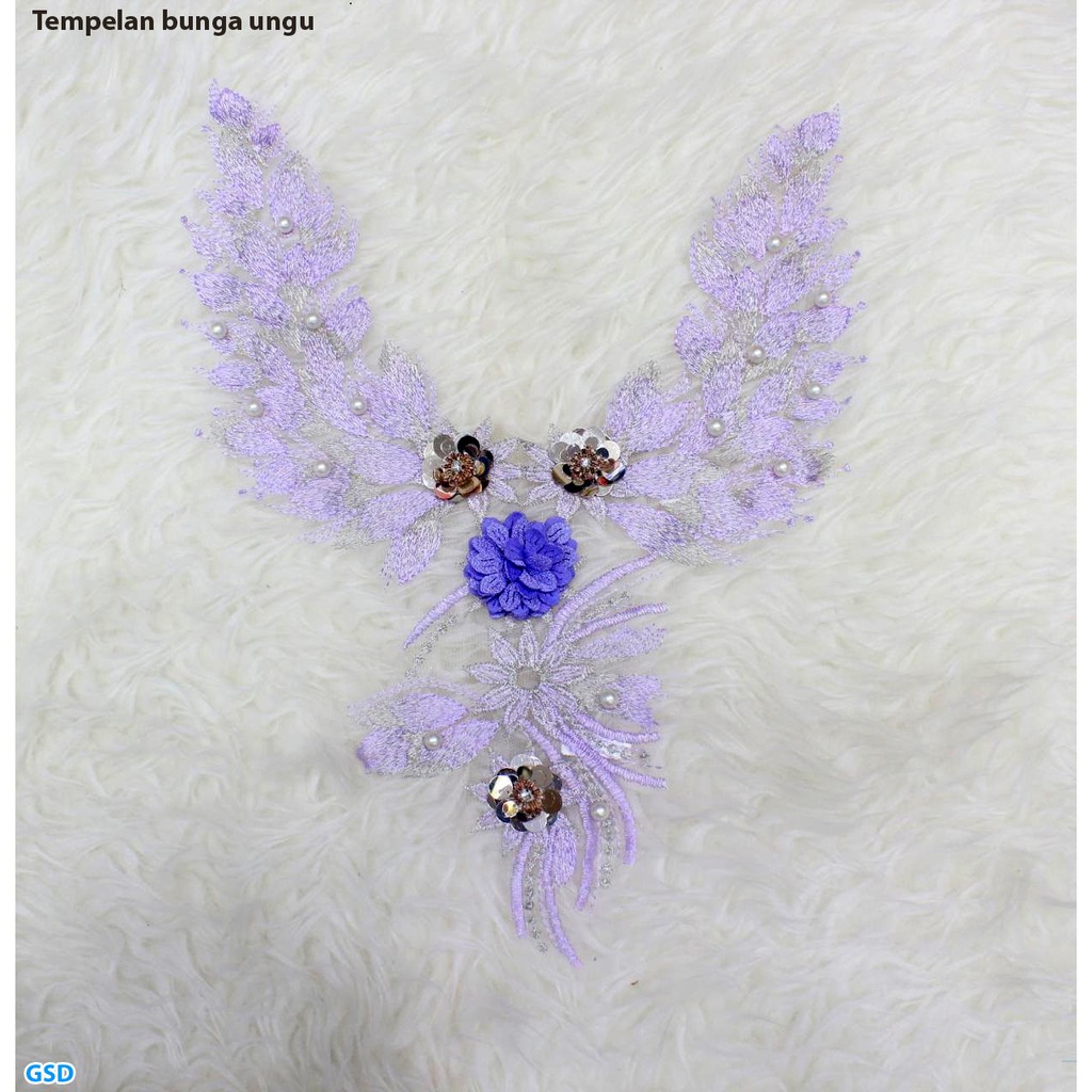 Aksesoris Payet Bunga Bordir Cocok Untuk Tempelan Kebaya / Baju Pesta Dress Brukat dll
