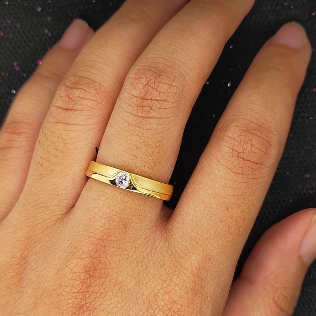 Cincin nikah Emas 17K - 1 Pasang 6 gr Kadar 750 - 30