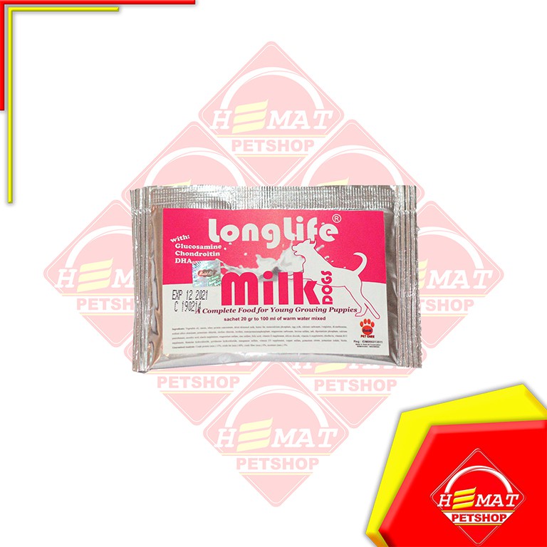 Susu Anjing / Longlife Dog Milk Kitten &amp; Adult 20 Gram Sachet