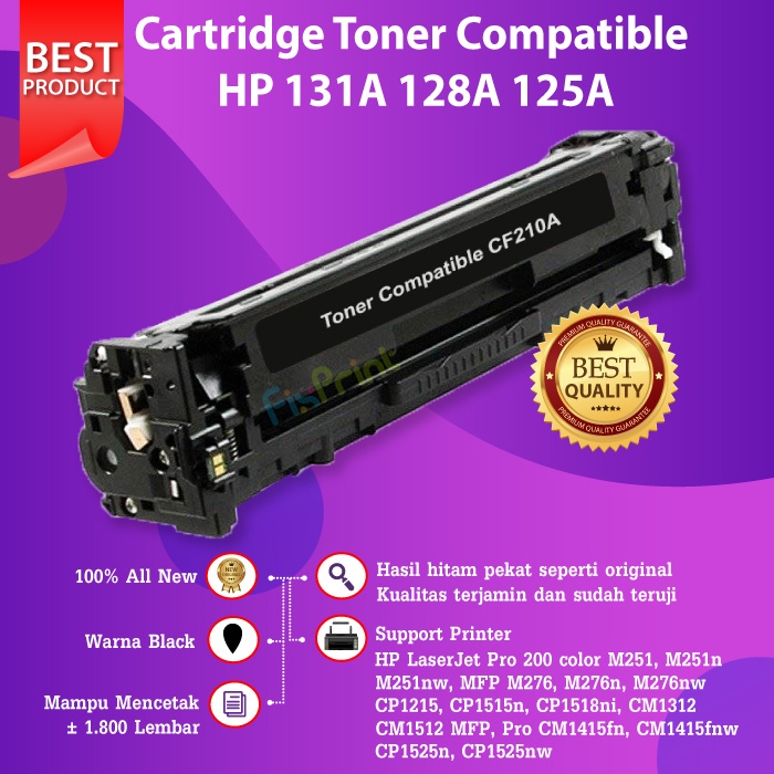 Cartridge Toner Compatible HP 131A CF210A 128A CE320A 125A CB540A Black Canon CRG416 CRG-416 M276n