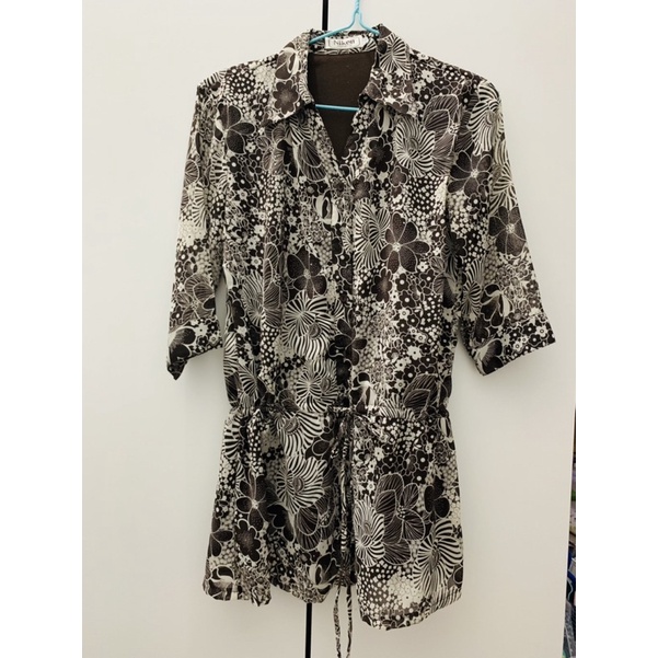 atasan baju pesta ibu hamil menyusui kancing depan blouse top ukuran XL jumbo tali depan preloved at