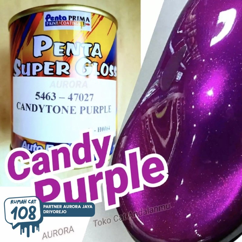 

Rumah Cat - Cat Penta Super Gloss Candytone Purple 200ml Ungu Candy Tone / Transparan Motor Mobil Sepeda Duco Duko Diko Semprot Kendi Kenditon Rumah Cat Motor dan Mobil