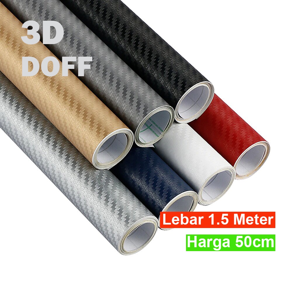 Stiker Skotlet Karbon 3D Carbon Fiber 3D Wrap Sticker Decal Vinyl Mobil 1.5m