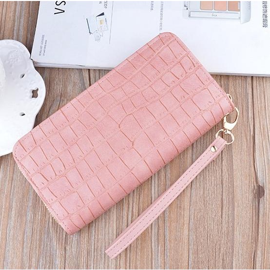 DOMPET PANJANG WANITA PESTA IMPORT KULIT CROCO PREMIUM RECURIA RESLETING TALI PENDEK FASHION KOREA KARTU UANG KOIN REMAJA KEKINIAN BATAM BRANDED