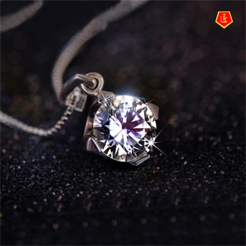 [Ready Stock]Glory Heart Pendant Crystal Necklace Women's Korean Fashion Accessories