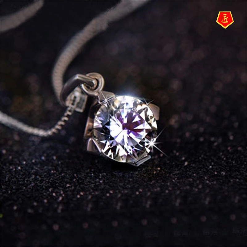 [Ready Stock]Glory Heart Pendant Crystal Necklace Women's Korean Fashion Accessories