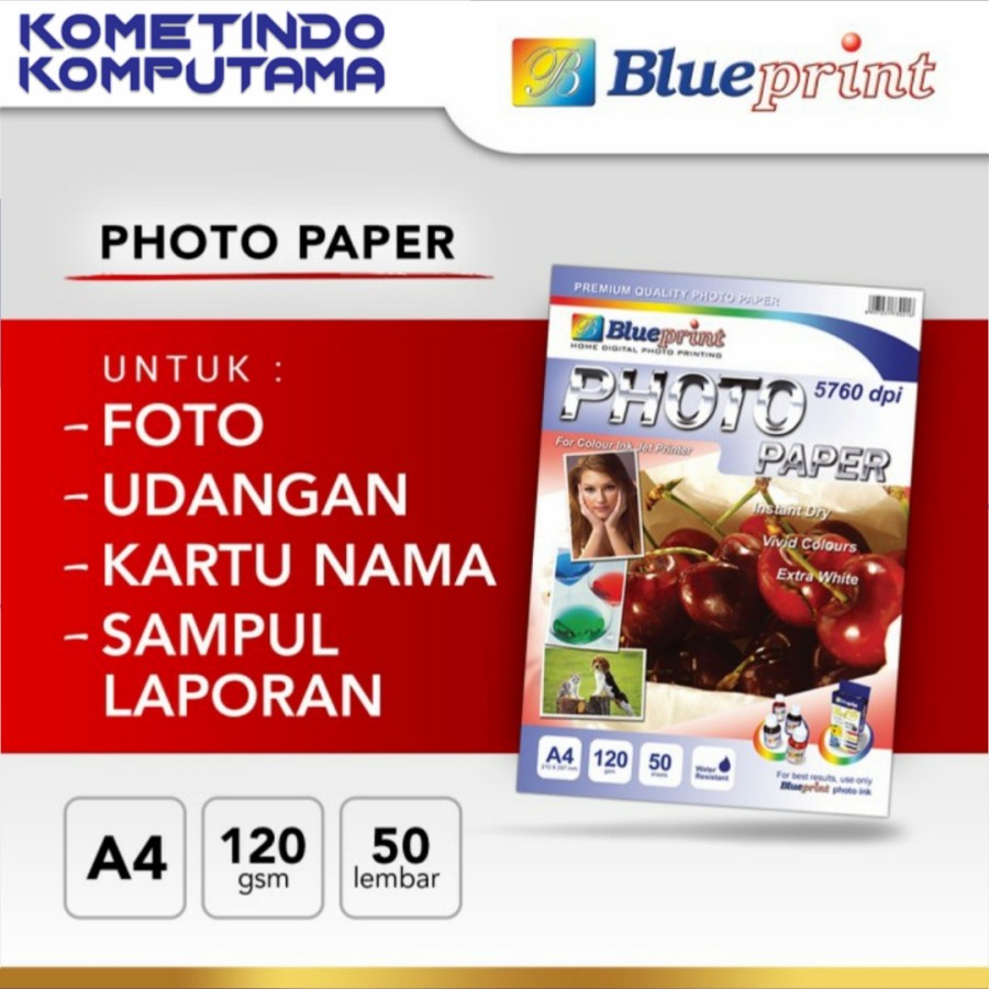 BP-GPA4120 Kertas Foto Paper Glossy A4 BLUEPRINT 120 gsm