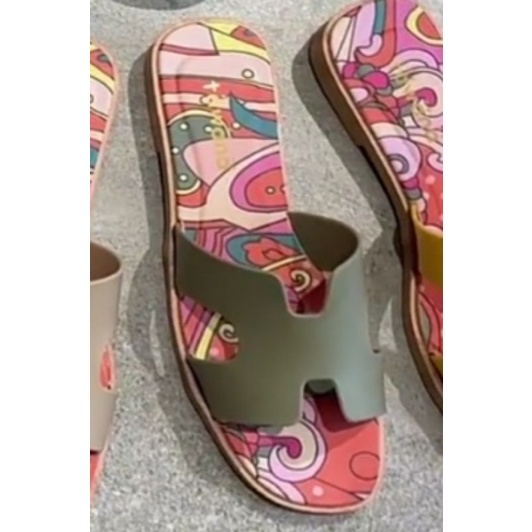 Sandal Original Tawana H Square Polos Import Higt Quality S2-Hijau