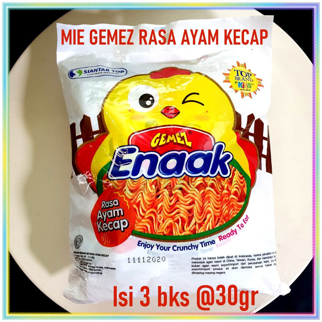 

Mie Gemez Enaak isi 3 bungkus @30gr Rasa Ayam Kecap / Spicy Chili Mi Kremes Enak Snack Cemilan Anak Makanan Ringan