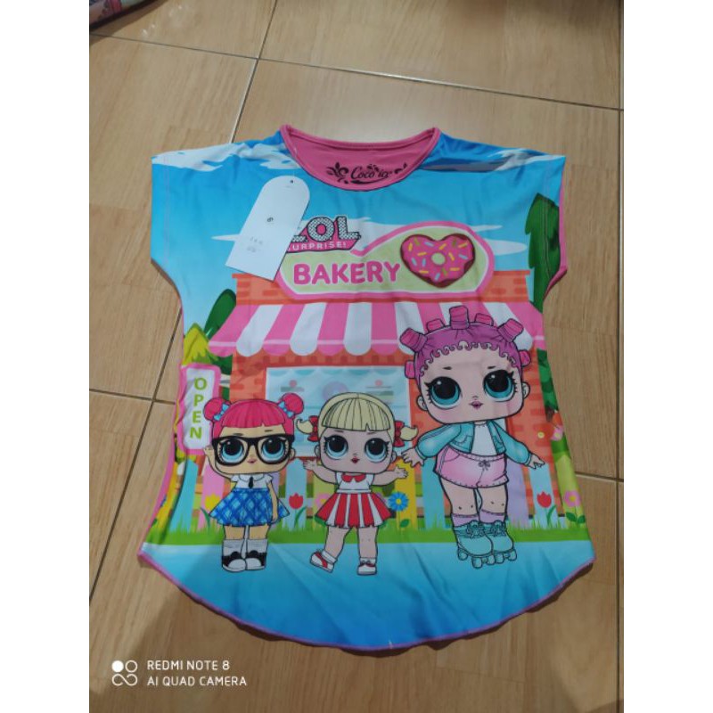 kaos anak perempuan coco Ice 4,6,8,10,12,14