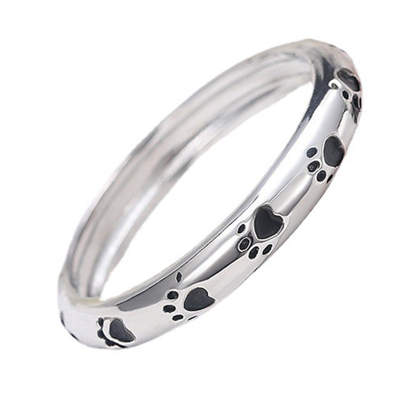 Fancyqube 925 Sterling Silver Stackable Dog Cat Footprints Finger Rings For Women Wedding Ring Jewelry Valentine's Day