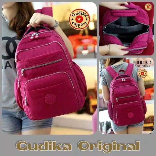 GUDIKA 5058 | Backpack Waterproof Wanita Tas Ransel Laptop Anti Air Import Original | Ransel Cewek | Ransel Perempuan | Tas Wanita