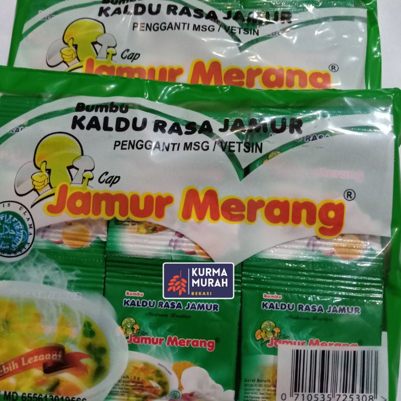 

Kaldu Jamur Merang Alami Non MSG Vetsin Cap Jamur Merang Sachet Original 3 gr