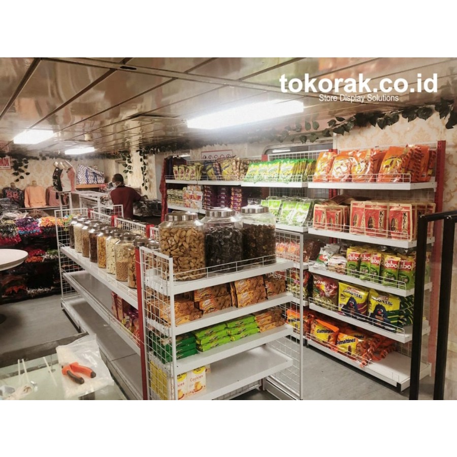 RAK END SUPERMARKET 180 CM KAKI RENDAH - GONDOLA RAK MINIMARKET ISLAND