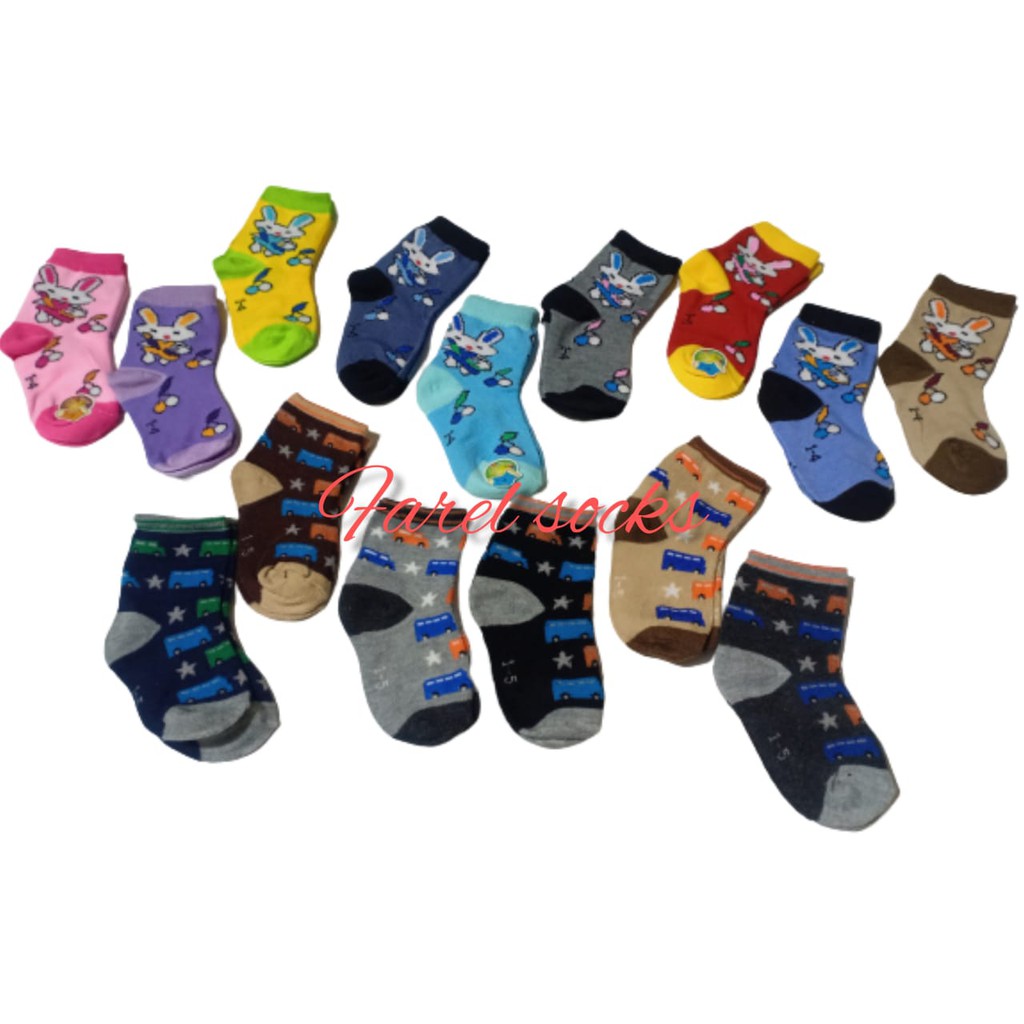 KAOS KAKI ANAK KRAKTER 1-4 (harga 12 pasang)