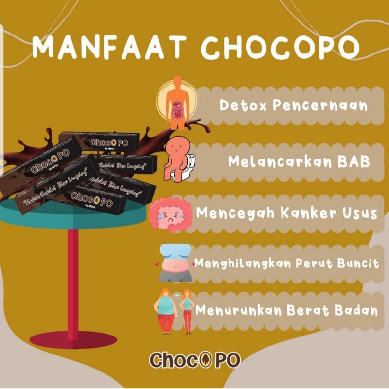 CHOCOPO COKLAT PELANGSING PERUT Diet sehat pencuci perut bab lancar penurun berat badan