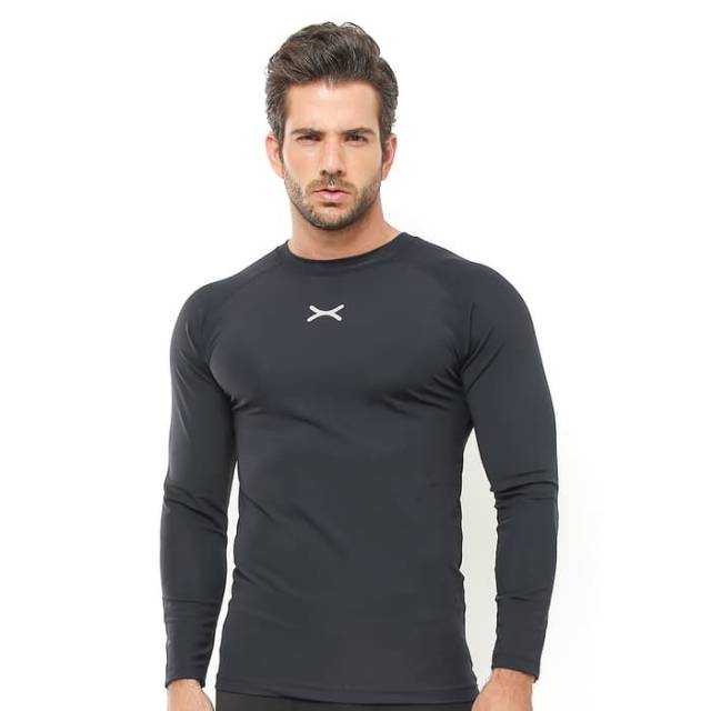 FPS-009HT Kaos lengan panjang sport fitness bodyfit FLEX hitam