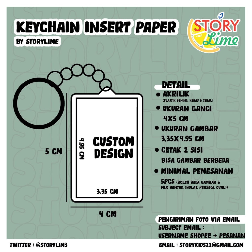 Gantungan Kunci, Key Chain Insert Paper Custom Akrilik Souvenir