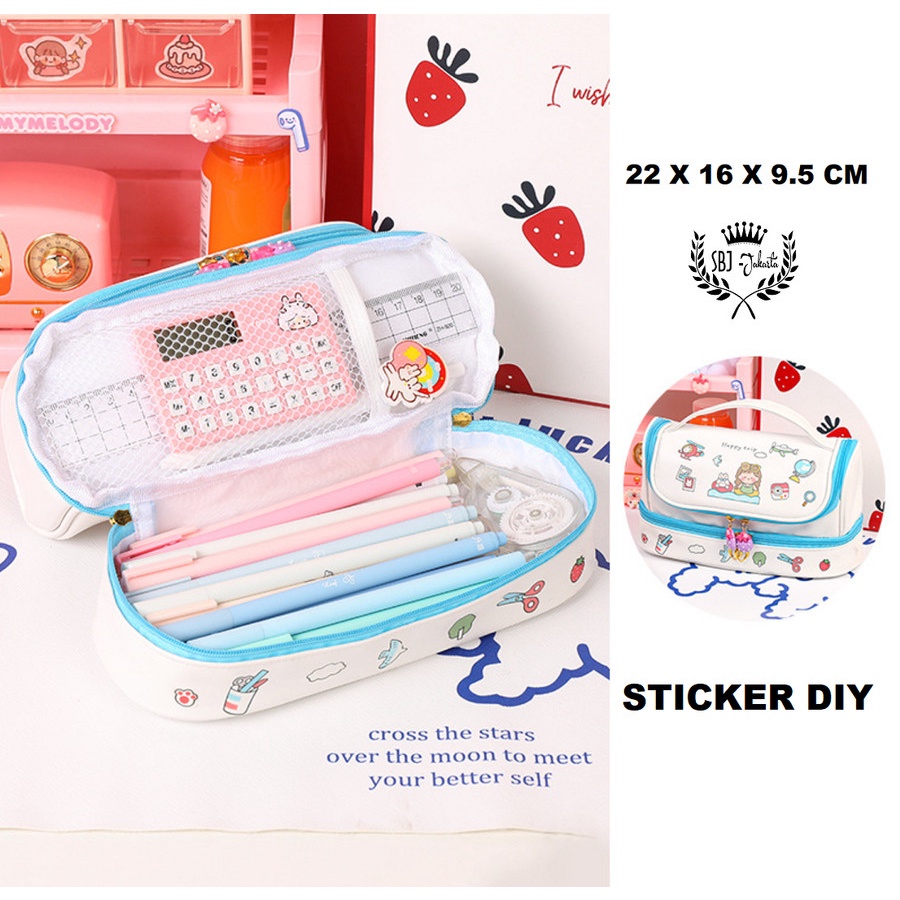 

Tempat Pensil Kotak Pensil STICKER DIY Korea Design Pencil Case