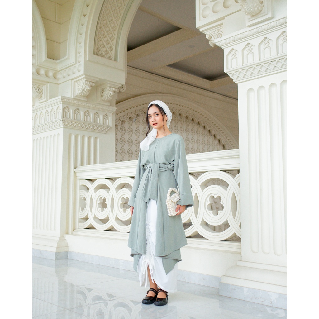 ROSHAYA Plain Kaftan Tunik Crinkle Airflow