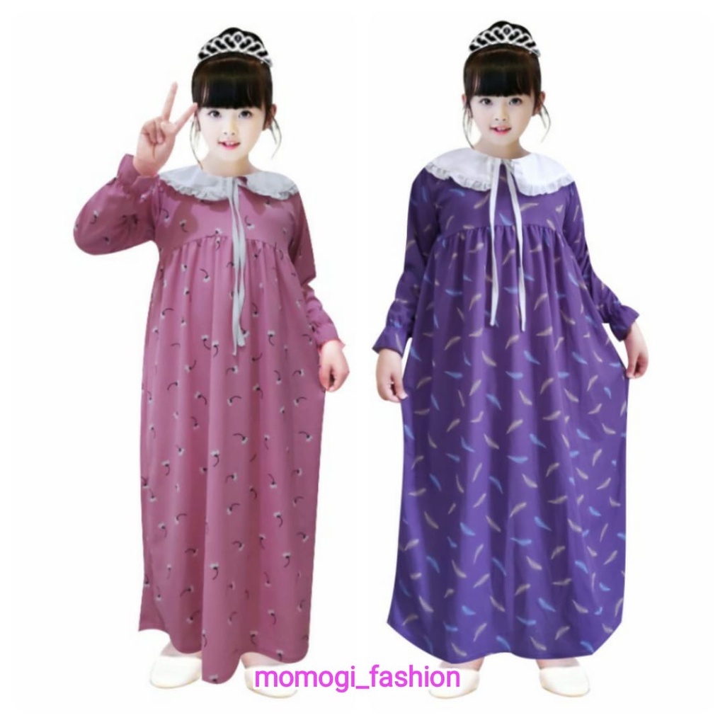 MOMOGI- GAMIS LILY KOREAN COLLAR BABYDOLL / GAMIS ANAK PEREMPUAN Usia 5th-10th