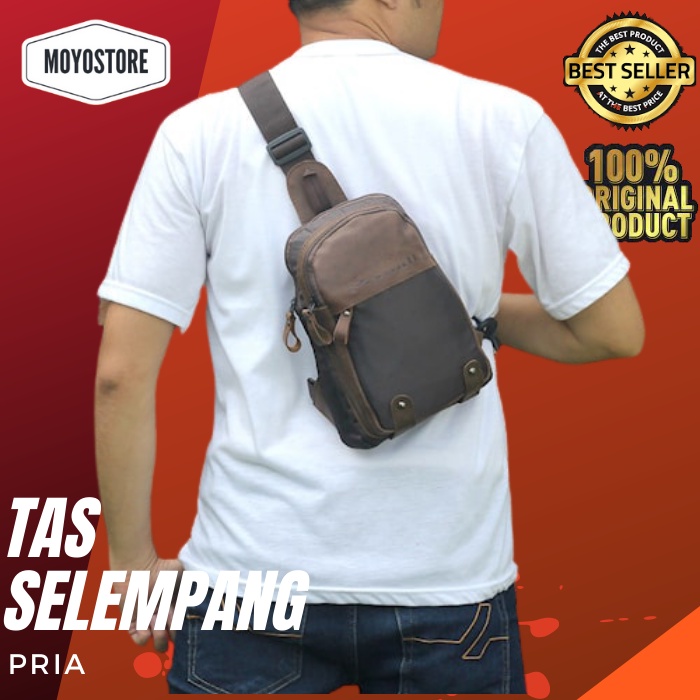 Tas Simple Sling Bag Pria 113 Tas Selempang Pria Tas Sling Bag Pria Tas Waist Bag Pria  - Tas Selemp