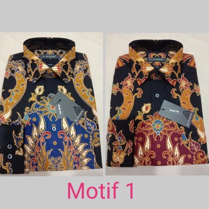 Kemeja Batik Pria Alisan Slimfit Lengan Panjang