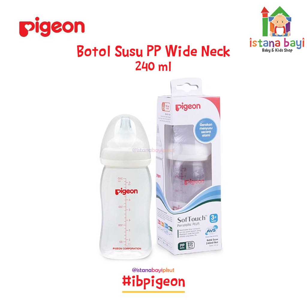 Pigeon Botol Wide Neck 240 ml / Botol Susu Bayi /Istana Bayi Official Shop