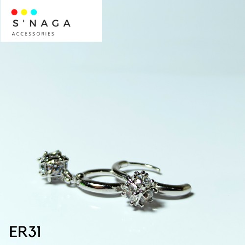 Anting Xuping Jurai Zircon bentuk Kubus Kecil