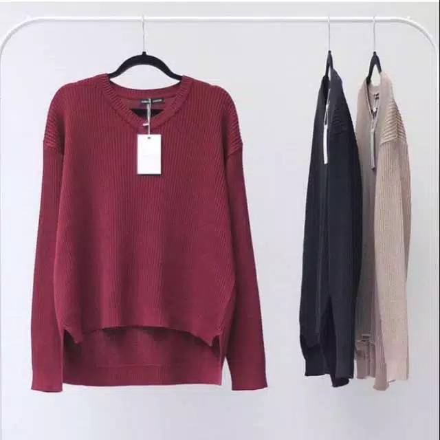 BOXY V-NECK VIONA/sweater rajut halus