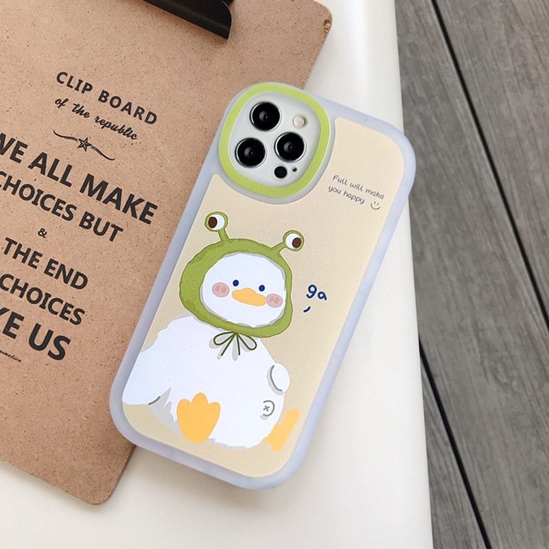 Soft Case Bahan TPU Motif Bebek Kawaii Untuk iPhone 7 8 Plus 6 6s 13 12 11 Pro MAX X XR XS MAX SE 2020