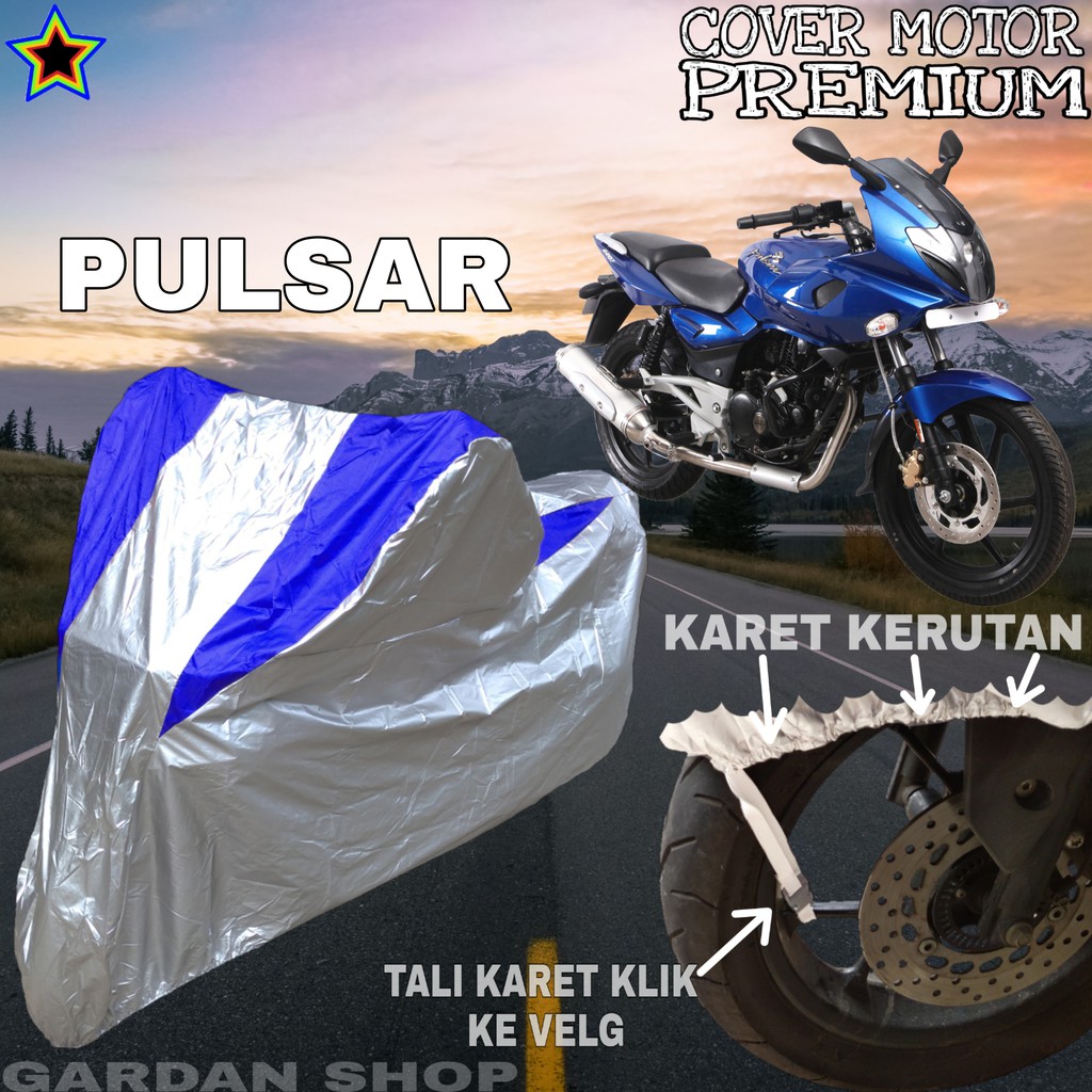 Sarung Motor PULSAR Silver BIRU Body Cover Penutup Motor Pulsar PREMIUM