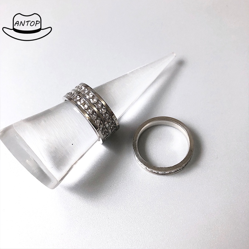 Cincin Titanium Wanita Anti Karat Fashion Korea Aksesoris Mode ANTOP