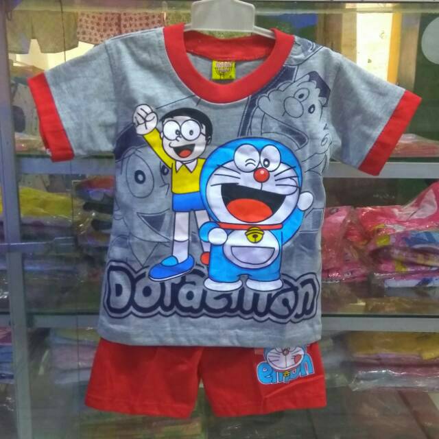 DORAEMON | 2, 3, 4 Tahun | Size 4, 6, 8 | Baju Anak Laki Laki Setelan Cowok