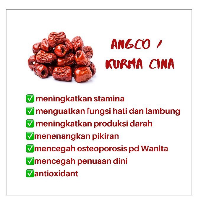 Ang Cho Merah Kurma Cina (Tanpa Biji) Loss / 100gr